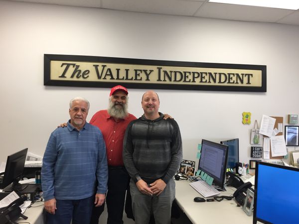 Mon Valley Independent co-owners Joseph Dalfonso, Moe Galis and Naz Victoria (Photo by Jim Iovino)